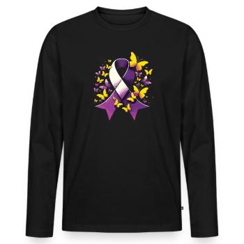 Autoimmun-Hepatitis-Bewusstsein Welt-Hepatitis-Tag - Männer Premium Bio Langarmshirt - Schwarz - Vorne - Nico (187cm)