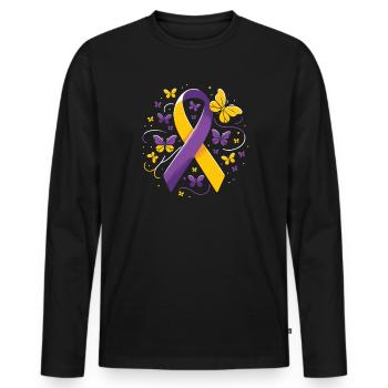 Autoimmun-Hepatitis-Bewusstsein Welt-Hepatitis-Tag - Männer Premium Bio Langarmshirt - Schwarz - Vorne - Nico (187cm)