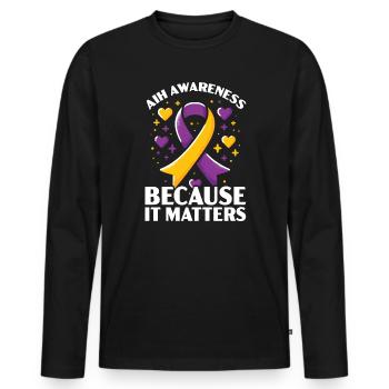 Autoimmun-Hepatitis-Bewusstsein Welt-Hepatitis-Tag - Männer Premium Bio Langarmshirt - Schwarz - Vorne - Nico (187cm)