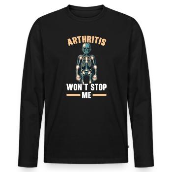 Sensibilisation à l’arthrite juvénile Maladie auto-immune - T-shirt manches longues Premium bio Homme - noir - Devant - Nico (187cm)