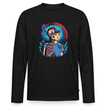 Sensibilisation à l’arthrite juvénile Maladie auto-immune - T-shirt manches longues Premium bio Homme - noir - Devant - Nico (187cm)