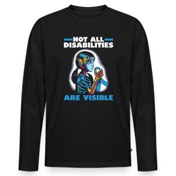 Sensibilisation à l’arthrite juvénile Maladie auto-immune - T-shirt manches longues Premium bio Homme - noir - Devant - Nico (187cm)