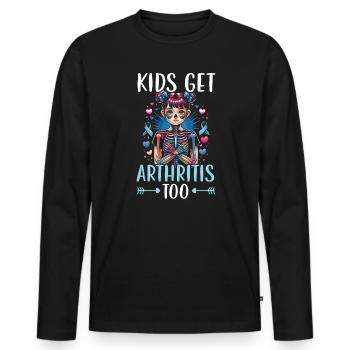 Sensibilisation à l’arthrite juvénile Maladie auto-immune - T-shirt manches longues Premium bio Homme - noir - Devant - Nico (187cm)
