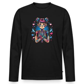 Sensibilisation à l’arthrite juvénile Maladie auto-immune - T-shirt manches longues Premium bio Homme - noir - Devant - Nico (187cm)