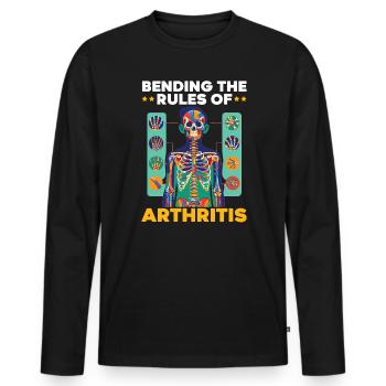 Sensibilisation à l’arthrite juvénile Maladie auto-immune - T-shirt manches longues Premium bio Homme - noir - Devant - Nico (187cm)