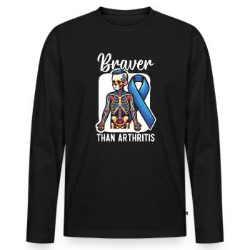 Sensibilisation à l’arthrite juvénile Maladie auto-immune - T-shirt manches longues Premium bio Homme - noir - Devant - Nico (187cm)
