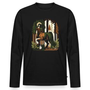 Centaur Mythical Creature Greek Mythology - Men's Premium Organic Long Sleeve Shirt - black - Front - Nico (187cm)