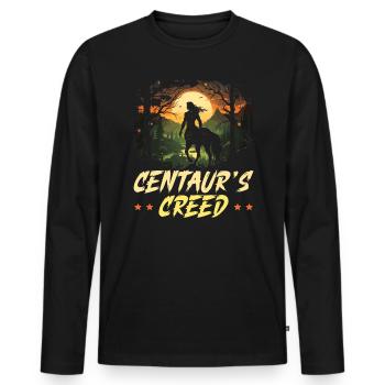 Centaur Mythical Creature Greek Mythology - Men's Premium Organic Long Sleeve Shirt - black - Front - Nico (187cm)