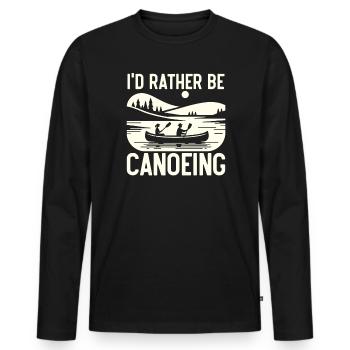 Kanufahren, Kajak, Wassersport, Tretboot, Bootfahren - Männer Premium Bio Langarmshirt - Schwarz - Vorne - Nico (187cm)