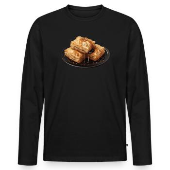 Baklava Pastry Dessert Food Lover Middle East - Men's Premium Organic Long Sleeve Shirt - black - Front - Nico (187cm)