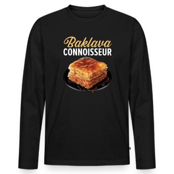 Baklava Pastry Dessert Food Lover Middle East - Men's Premium Organic Long Sleeve Shirt - black - Front - Nico (187cm)