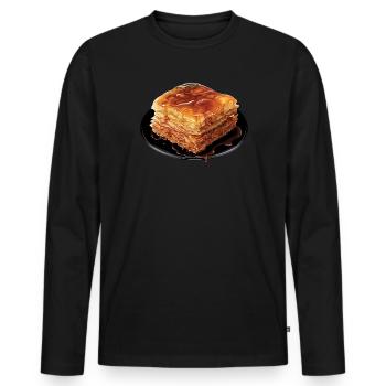 Baklava Pastry Dessert Food Lover Middle East - Men's Premium Organic Long Sleeve Shirt - black - Front - Nico (187cm)