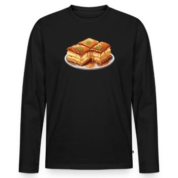 Baklava Pastry Dessert Food Lover Middle East - Men's Premium Organic Long Sleeve Shirt - black - Front - Nico (187cm)