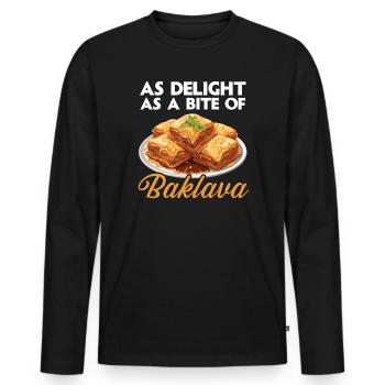 Baklava Pastry Dessert Food Lover Middle East - Men's Premium Organic Long Sleeve Shirt - black - Front - Nico (187cm)