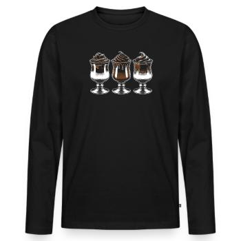 Chocolate Pudding Sweet Dessert Food Lover Foodie - Men's Premium Organic Long Sleeve Shirt - black - Front - Nico (187cm)