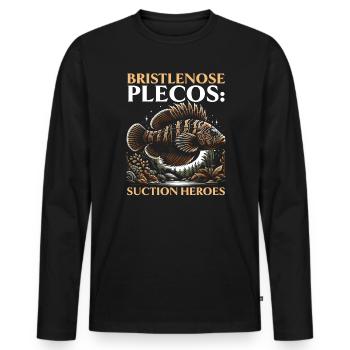 Borstennase Plecos Fischliebhaber Süßwasseraquarium - Männer Premium Bio Langarmshirt - Schwarz - Vorne - Nico (187cm)