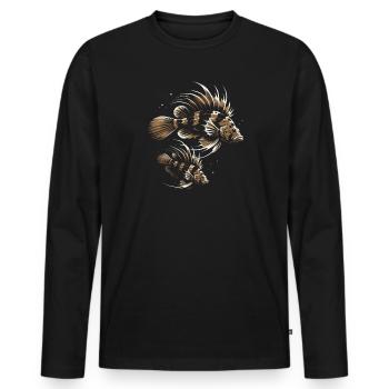 Borstennase Plecos Fischliebhaber Süßwasseraquarium - Männer Premium Bio Langarmshirt - Schwarz - Vorne - Nico (187cm)