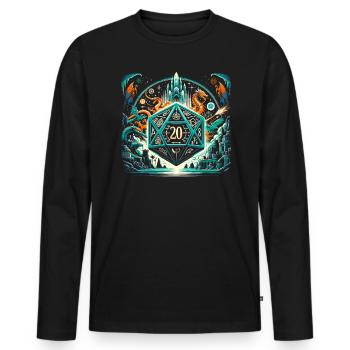Jeu de rôle RPG Maître du jeu vidéo Gamer - T-shirt manches longues Premium bio Homme - noir - Devant - Nico (187cm)