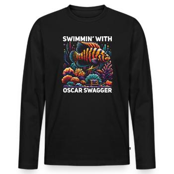 Oscar Fish Lover Freshwater Fishkeeping Aquarium - Men's Premium Organic Long Sleeve Shirt - black - Front - Nico (187cm)