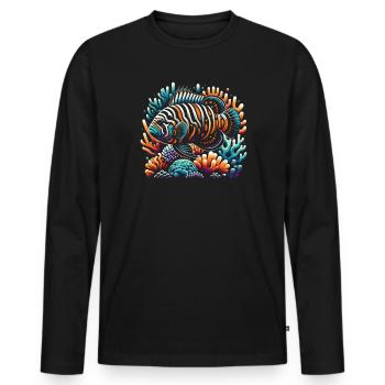 Oscar Fish Lover Aquarium d’aquariophilie d’eau douce - T-shirt manches longues Premium bio Homme - noir - Devant - Nico (187cm)