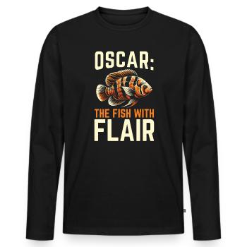 Oscar Fish Lover Freshwater Fishkeeping Aquarium - Men's Premium Organic Long Sleeve Shirt - black - Front - Nico (187cm)