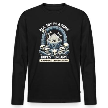 Jeu de rôle RPG Maître du jeu vidéo Gamer - T-shirt manches longues Premium bio Homme - noir - Devant - Nico (187cm)