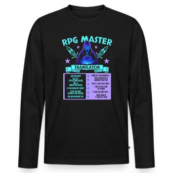 Jeu de rôle RPG Maître du jeu vidéo Gamer - T-shirt manches longues Premium bio Homme - noir - Devant - Nico (187cm)