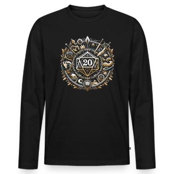 Role Playing Game RPG Master Video Game Gamer - Men's Premium Organic Long Sleeve Shirt - black - Front - Nico (187cm)