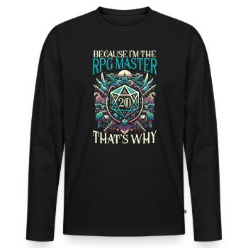 Role Playing Game RPG Master Video Game Gamer - Men's Premium Organic Long Sleeve Shirt - black - Front - Nico (187cm)