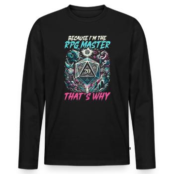 Jeu de rôle RPG Maître du jeu vidéo Gamer - T-shirt manches longues Premium bio Homme - noir - Devant - Nico (187cm)
