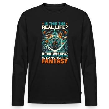Role Playing Game RPG Master Video Game Gamer - Men's Premium Organic Long Sleeve Shirt - black - Front - Nico (187cm)