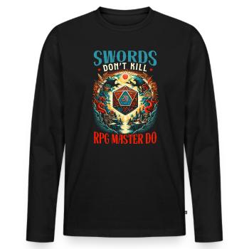 Jeu de rôle RPG Maître du jeu vidéo Gamer - T-shirt manches longues Premium bio Homme - noir - Devant - Nico (187cm)