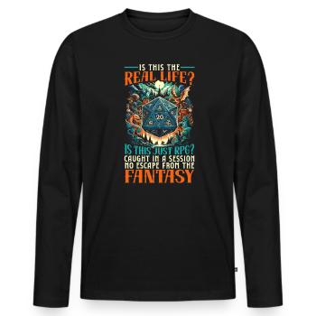 Jeu de rôle RPG Maître du jeu vidéo Gamer - T-shirt manches longues Premium bio Homme - noir - Devant - Nico (187cm)