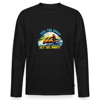 Jet bike sur les vagues - T-shirt manches longues Premium bio Homme - noir - Devant - Nico (187cm)