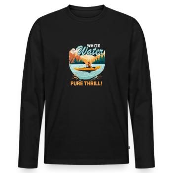 Paddle boating - Men's Premium Organic Long Sleeve Shirt - black - Front - Nico (187cm)