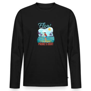 Pagayer sur l’eau - T-shirt manches longues Premium bio Homme - noir - Devant - Nico (187cm)