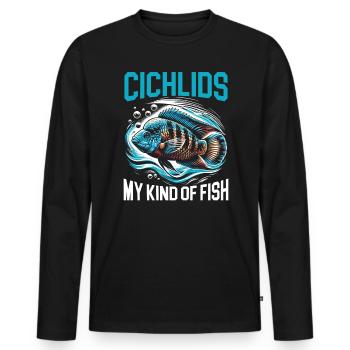 Buntbarsch-Fischliebhaber Süßwasser-Aquaristik - Männer Premium Bio Langarmshirt - Schwarz - Vorne - Nico (187cm)