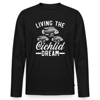 Buntbarsch Fischliebhaber Süßwasser Aquaristik Aquarium - Männer Premium Bio Langarmshirt - Schwarz - Vorne - Nico (187cm)