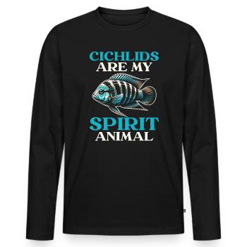 Buntbarsch Fischliebhaber Süßwasser Aquaristik Aquarium - Männer Premium Bio Langarmshirt - Schwarz - Vorne - Nico (187cm)