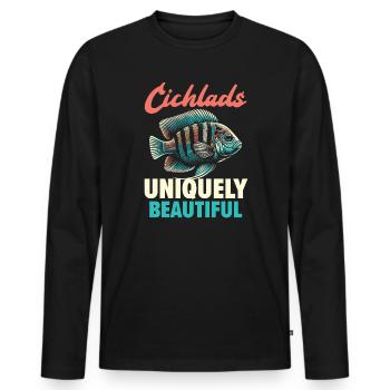 Buntbarsch-Fischliebhaber Süßwasser-Aquaristik - Männer Premium Bio Langarmshirt - Schwarz - Vorne - Nico (187cm)
