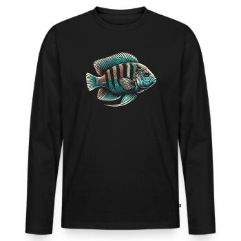 Buntbarsch Fischliebhaber Süßwasser Aquaristik Aquarium - Männer Premium Bio Langarmshirt - Schwarz - Vorne - Nico (187cm)