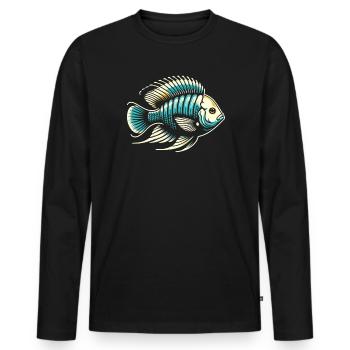 Buntbarsch Fischliebhaber Süßwasser Aquaristik Aquarium - Männer Premium Bio Langarmshirt - Schwarz - Vorne - Nico (187cm)