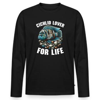Buntbarsch Fischliebhaber Süßwasser Aquaristik Aquarium - Männer Premium Bio Langarmshirt - Schwarz - Vorne - Nico (187cm)