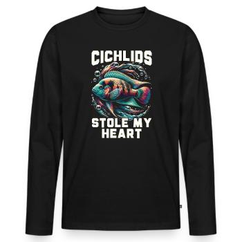 Buntbarsch-Fischliebhaber Süßwasser-Aquaristik - Männer Premium Bio Langarmshirt - Schwarz - Vorne - Nico (187cm)