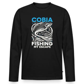 Cobia Angeln Liebhaber Fischfänger Fischer - Männer Premium Bio Langarmshirt - Schwarz - Vorne - Nico (187cm)