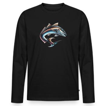 Cobia Angeln Liebhaber Fischfänger Fischer - Männer Premium Bio Langarmshirt - Schwarz - Vorne - Nico (187cm)