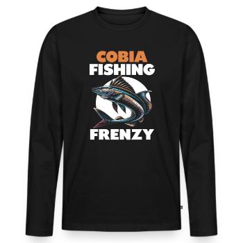 Cobia Angeln Liebhaber Fischfänger Fischer - Männer Premium Bio Langarmshirt - Schwarz - Vorne - Nico (187cm)