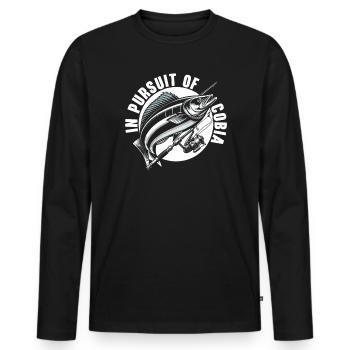 Cobia Fishing Lover Fish Catcher Fisher Fisherman - Men's Premium Organic Long Sleeve Shirt - black - Front - Nico (187cm)