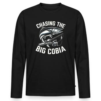 Cobia Fishing Lover Fish Catcher Fisher Fisherman - Men's Premium Organic Long Sleeve Shirt - black - Front - Nico (187cm)