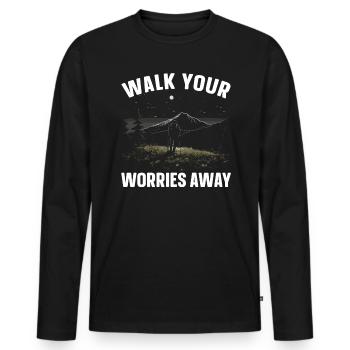 Nordic Walking Lover Cardio Fitness Nordic Walker - Men's Premium Organic Long Sleeve Shirt - black - Front - Nico (187cm)